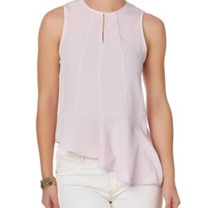 ATTENTION Sleeveless Replum Asymmetrical Hem Top